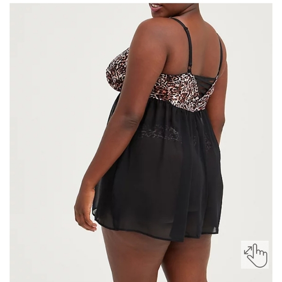 🆕️LEOPARD STRAPPY UNDERWIRE BABYDOLL - Picture 4 of 5